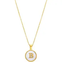 Luxenter -Halskette aus weißem Perlmutt in 18 Karat Gelbgold - Alphabet