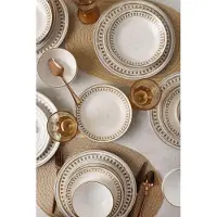 Keramika Geschirrset - Brown Leaf - 24 teilig - 6 Personen - Steingut