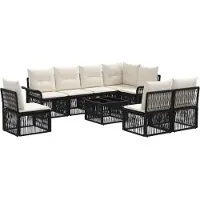 vidaXL Gartensofa-set 9 pcs Schwarz Poly-Rattan