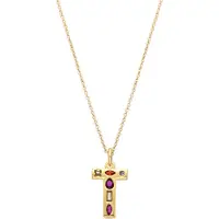 Luxenter Halskette mit mehrfarbigen Zirkonia 18k Gold Finish - Alphabet