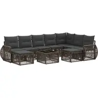 vidaXL Gartensofa-set 10 pcs Grau Poly-Rattan