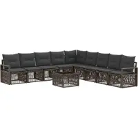vidaXL Gartensofa-set 10 pcs Grau Poly-Rattan