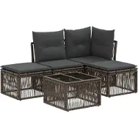 vidaXL Gartensofa-set 5 pcs Grau Poly-Rattan