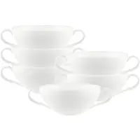 Villeroy & Boch Tasse "Suppentassen Anmut 250 ml 6er Set weiß", weiß, B:13cm H:5,8cm, Porzellan, Trinkgefäße, Tasse, Spülmaschinenfest, Mikrowellensicher
