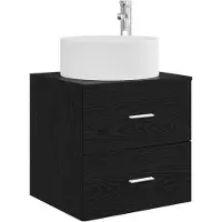 Syfax Wandmontierte Waschtisch Schwarze Eiche 49,5 x 44,5 x 65,5 cm
