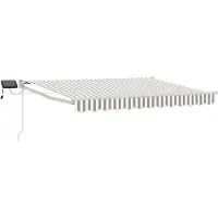 vidaXL Manuelle Gelenkarmmarkise mit LEDs Hellgrau und Weiß