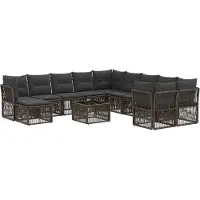 vidaXL Gartensofa-set 12 pcs Grau Poly-Rattan