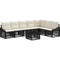 vidaXL Gartensofa-set 8 pcs Schwarz Poly-Rattan