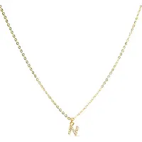 Luxenter Halskette mit glänzendem Zirkonia 18k Gold-Finish - Alphabet