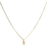 Luxenter Halskette mit glänzendem Zirkonia 18k Gold-Finish - Alphabet