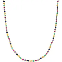 Luxenter Halskette aus 925er Sterlingsilber und mehrfarbigem Kristall mit 18k Gelbgold - Shedi