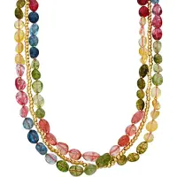 Luxenter Sterling Silber 925 und 18k Gold Finish Multicolour Kristall Halskette - Xiua