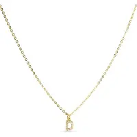 Luxenter Halskette mit glänzendem Zirkonia 18k Gold-Finish - Alphabet