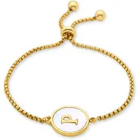 Luxenter -Armband aus weißem Perlmutt in 18 Karat Gelbgold - Alphabet