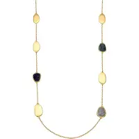 Luxenter Halskette mit blauem Lack, 18 Karat Gold - Talyu