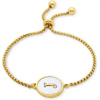 Luxenter -Armband aus weißem Perlmutt in 18 Karat Gelbgold - Alphabet