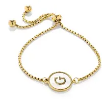 Luxenter -Armband aus weißem Perlmutt in 18 Karat Gelbgold - Alphabet