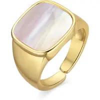 Luxenter Ring mit 18k Gold Finish weißem Perlmutt - Misau