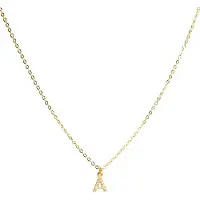 Luxenter Halskette mit glänzendem Zirkonia 18k Gold-Finish - Alphabet