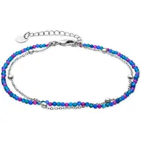 Luxenter Armband mit violettem Kristall in Silberoptik - Miwa