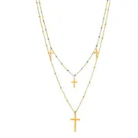 Luxenter blauer Kristall Halskette aus 18k Gelbgold - Lidriel