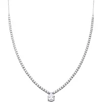 Luxenter Sterling Silber 925 Halskette mit rhodiniertem Brillant Zirkonia - Guoi