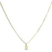 Luxenter Halskette mit glänzendem Zirkonia 18k Gold-Finish - Alphabet