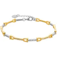 Luxenter Armreif aus 925er Sterlingsilber mit glänzenden Zirkonen in 18k Gelbgold - Azhla