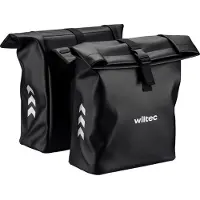 Wiltec Doppeltasche Gepäckträgertasche 48 l, Fahrradtasche Gepäckträger 30 x 14 x 57 cm, wasserresistente Fahrradtasche