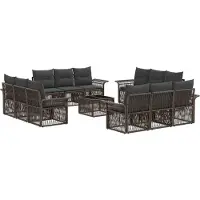 vidaXL Gartensofa-set 13 pcs Grau Poly-Rattan