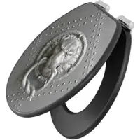 Banjado Anthrazit Toilettendeckel Mit Absenkautomatik WC-Sitz Soft Close Hygienischer Klodeckel MDF Mit Motiv Eisentor