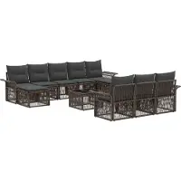 vidaXL Gartensofa-set 11 pcs Grau Poly-Rattan
