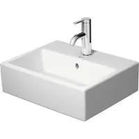 Duravit Handwaschbecken VERO AIR mit Überlauf, Hahnlochbank, 450 x 350 mm, ohne Hahnloch weiß
