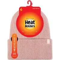 Heat Holder Damen Fleece gefütterte gerippte Überwurfmütze | Wärmehalter | Thermomütze für den Winter - Dusky Pink
