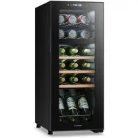 Klarstein Bovella 18 Duo+ Zweizonen-Weinkühlschrank 50l 18 Fl. Glastür Schwarz
