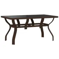 Furnicato Gartentisch Braun Und Schwarz 140x70x70 Cm Stahl Und Glas