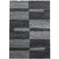 KADIMA DESIGN Teppich Wohnzimmer Hochflor Karo Weich Flauschig Waschbar Strapazierfähig Schlafzimmer OEKO-TEX Grau 160x230 cm – WATZMANN von