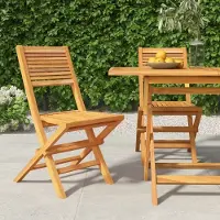 vidaXL Gartenstühle 2 Stk. Klappbar 47x62x90 cm Massivholz Teak , Gartenstühle Design 2024