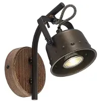 LINDBY Strahler Rubinjo, 22 cm, schwarz, Holz, Metall, GU10