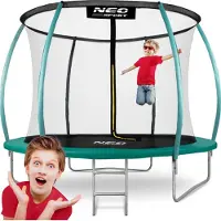 Neo-Sport Trampolina ogrodowa 10ft/312cm z siatką, profilowanymi słupkami i drabinką
