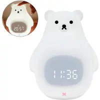 Dopwii Silikon Nachtlicht Wecker, Nachtlichter, 7 Farben, 4 Helligkeiten, USB, 1200mAh – Für Kinder, tragbar, berührungsloser Schlummer, Ideal als Geschenk