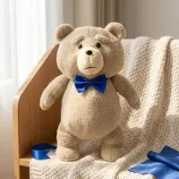 TED 2 blaue Fliege Kuscheltier 46 cm – weiche Plüschfigur für Fans, Kinder & Sammler