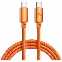 MOELECTRONIX USB-C auf USB-C Kabel 60W für iPhone 17/16/15 Pro Max, iPad & MacBook – Fast Charging Schnellladekabel Nylon Orange