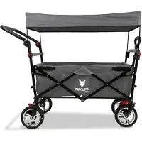FUXTEC FUXLIFE by Bollerwagen faltbar FX-CT700 Grau klappbarer Handwagen für Ausflug & Alltag gepolsterter Sitzbereich mit Feststellbremsen Grau