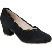 Hirschkogel Kira Pumps aus Leder, schwarz, Größe 40, mit Lochmuster und 4,5 cm Absatz