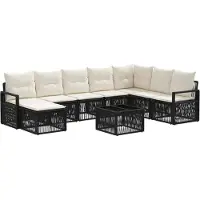 vidaXL Gartensofa-set 9 pcs Schwarz Poly-Rattan