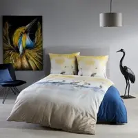 Fleuresse Mako-Satin Bettwäsche Bed Art S Barreiro gelb 200x220 cm + 2x 80x80 cm - gelb