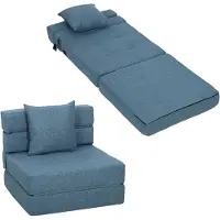 BundiGlassware Schlafsessel Relaxsessel Gästebett. abnehmbarer Bezug, 70 cm x 70 cm x 61 cm, Dunkelblau
