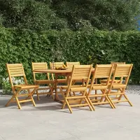 vidaXL Möbel Gartenstühle 8 Stk. Klappbar 47x62x90 cm Massivholz Teak - Gartenstühle &33598