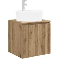 Syfax Wandmontierte Waschtisch Artisan-Eiche 49,5 x 44,5 x 65 cm
